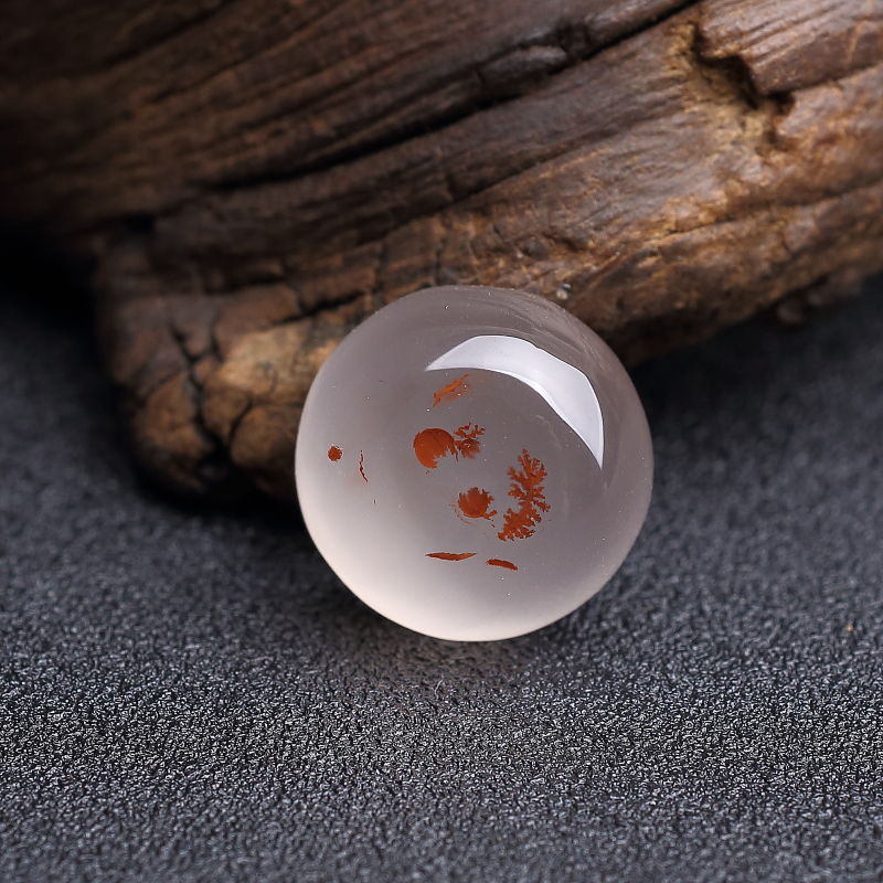 川料天然冰飘南红戒面-红掌柜