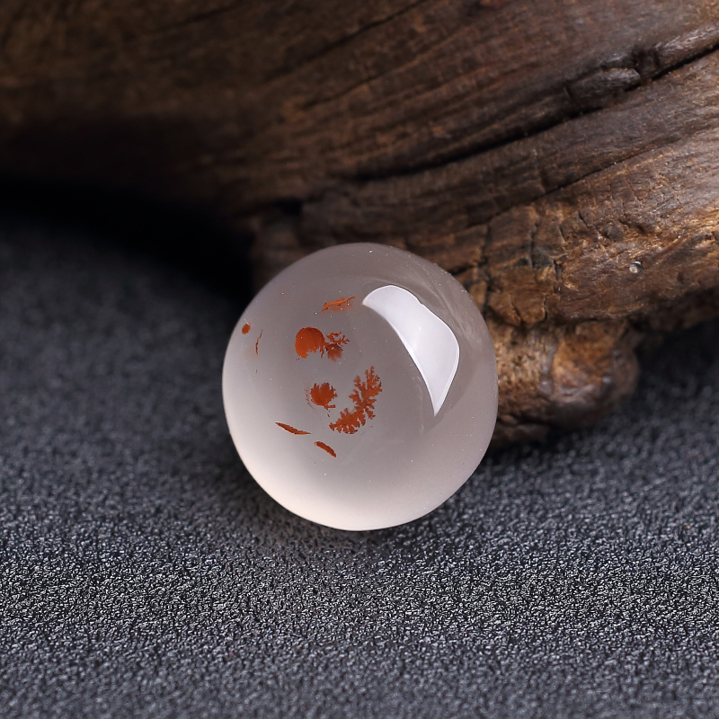 天然冰飘南红戒面-红掌柜