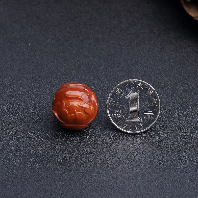 川料天然南红花鸟圆珠-红掌柜