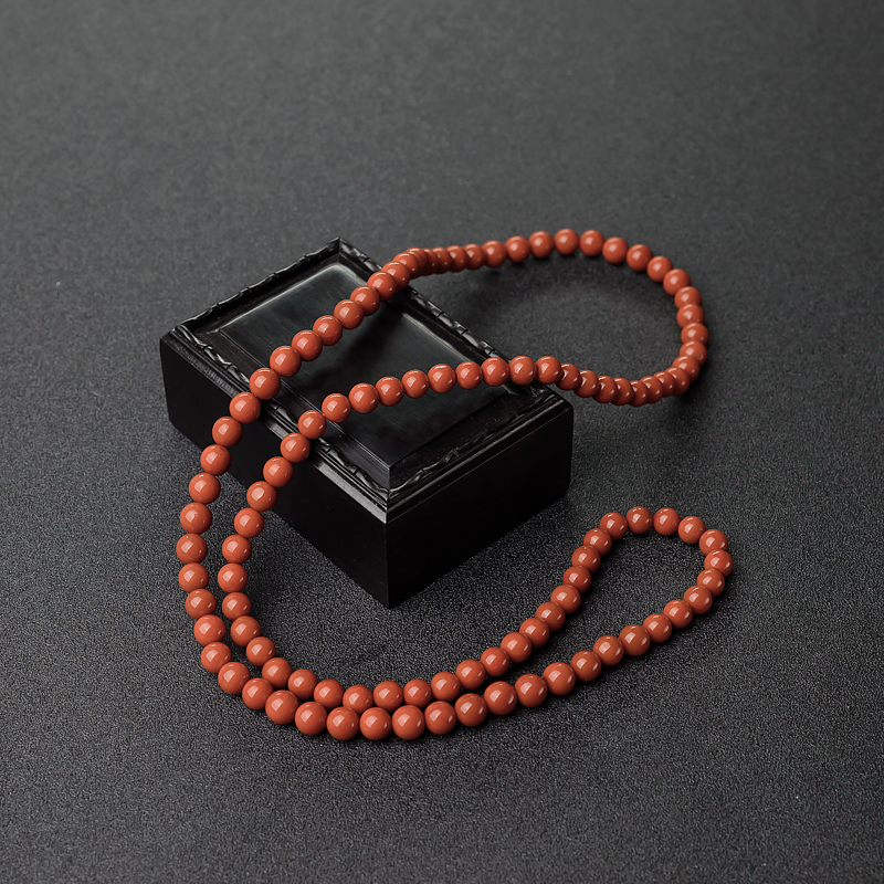 四川7mm柿子红南红项链-红掌柜