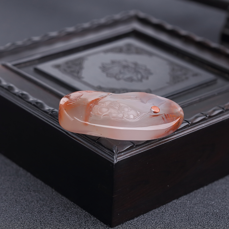 川料天然冰飘南红吊坠-红掌柜