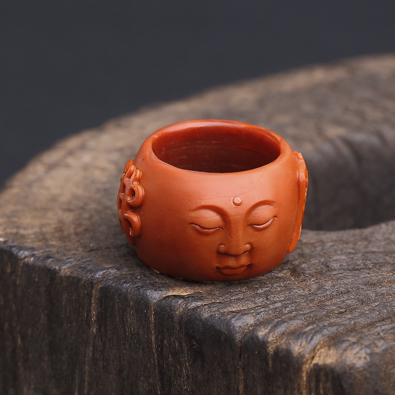 川料柿子红南红一念之间戒指-红掌柜