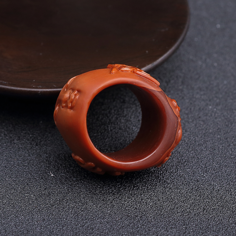 柿子红南红一念之间戒指-红掌柜