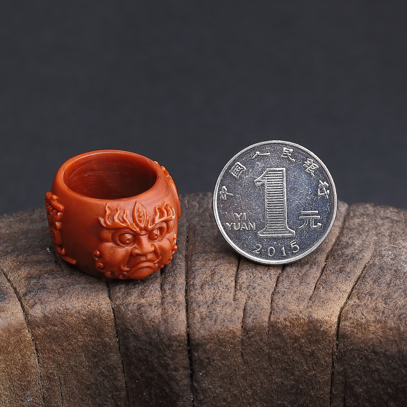 柿子红南红戒指-红掌柜