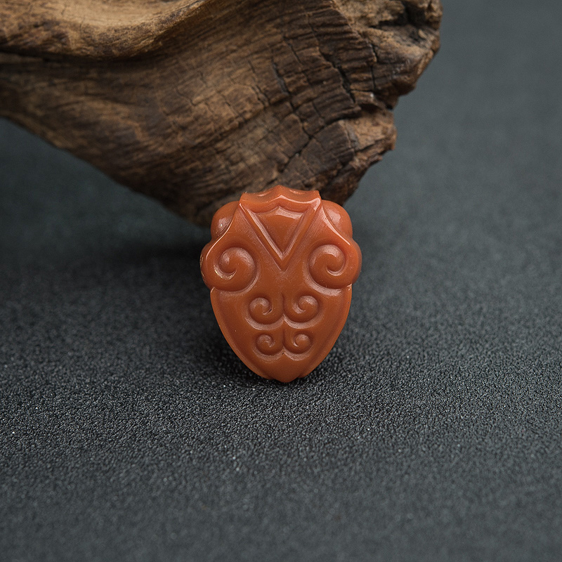 川料天然南红金蝉吊坠-红掌柜