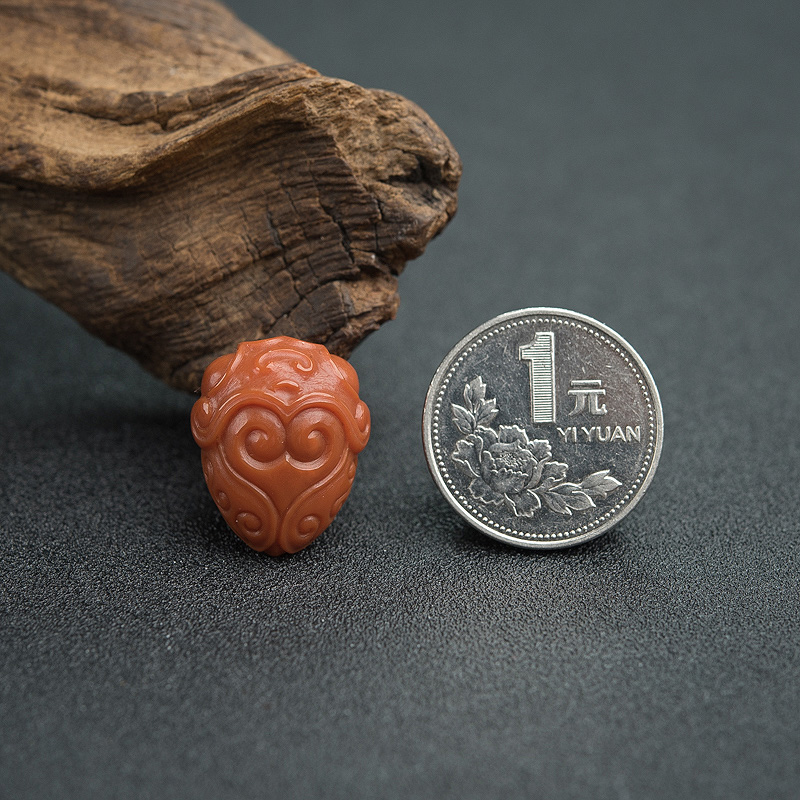 柿子红南红吊坠-红掌柜