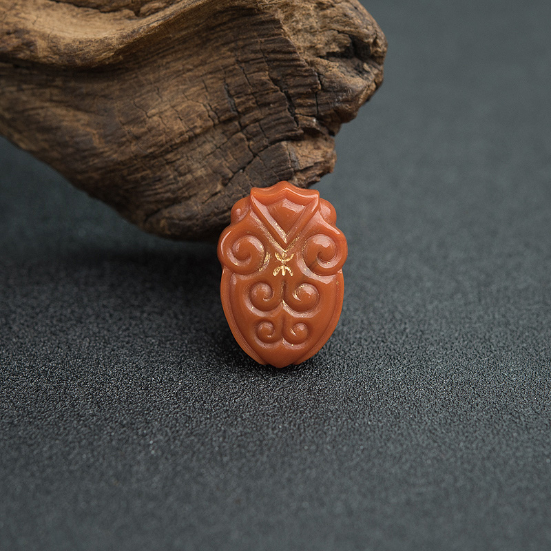 川料天然南红金蝉吊坠-红掌柜