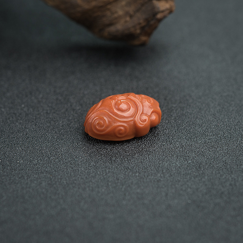 柿子红南红金蝉吊坠-红掌柜