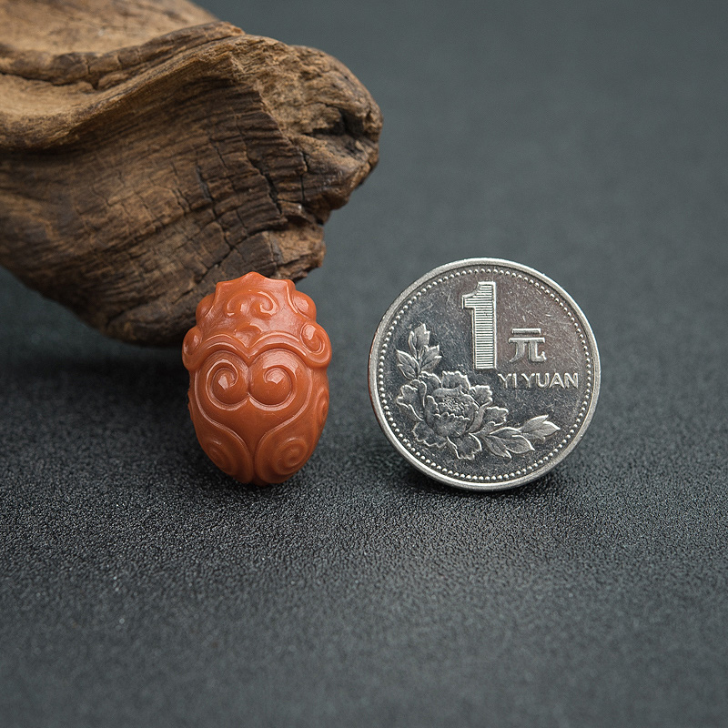 柿子红南红吊坠-红掌柜