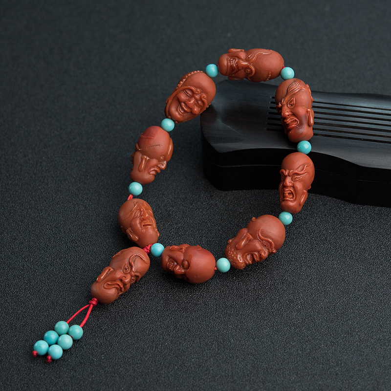 天然南红罗汉头手串-红掌柜