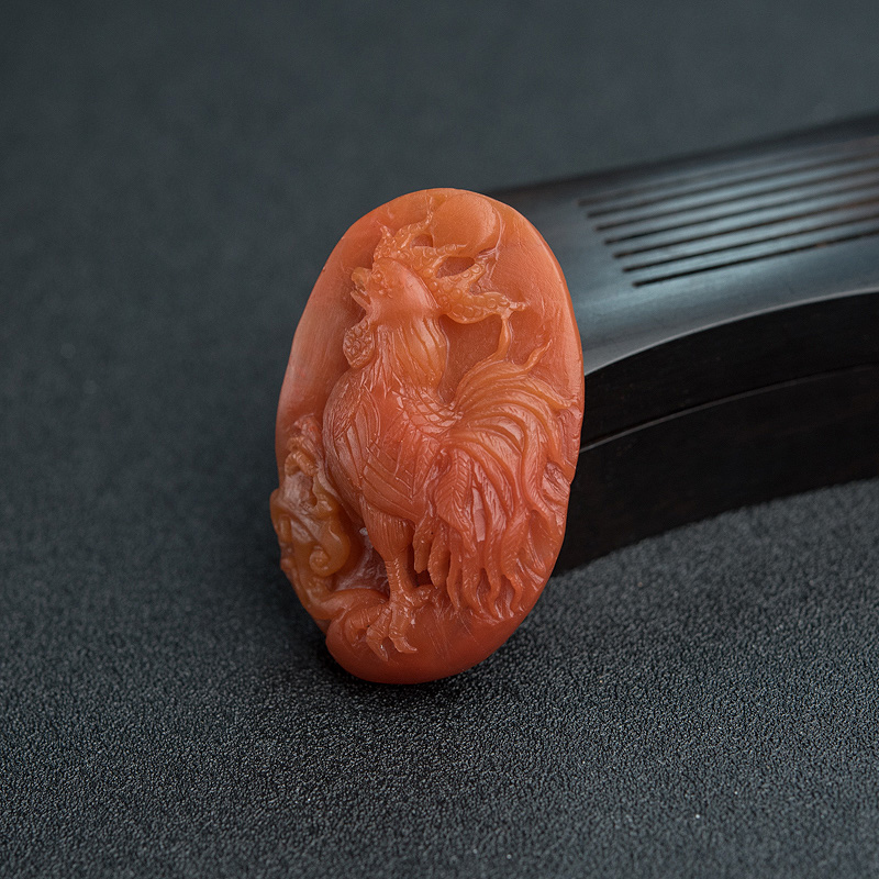 柿子红南红吊坠-红掌柜