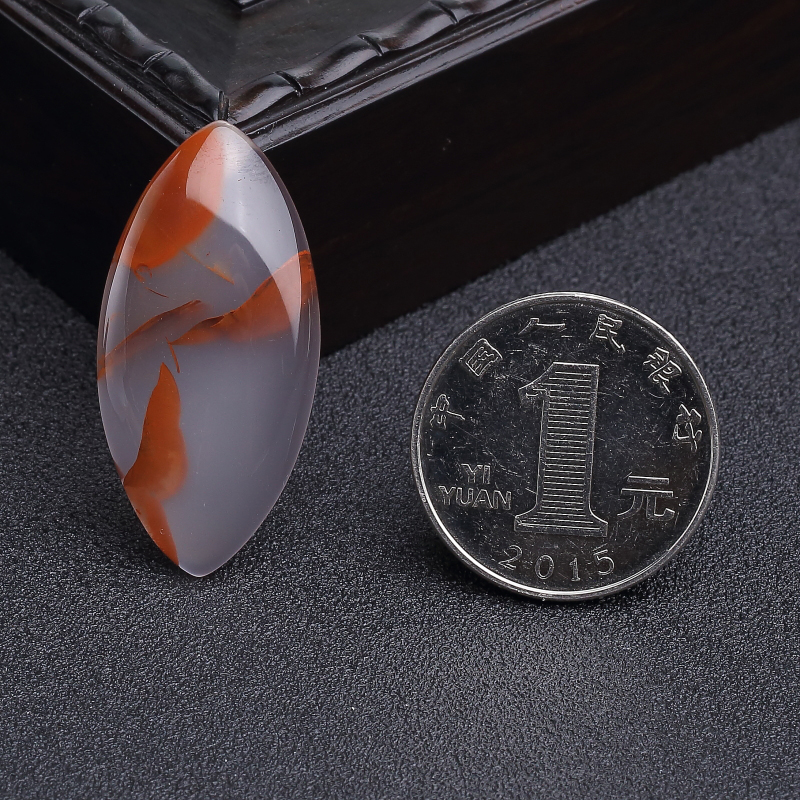 天然川料冰飘南红戒面-红掌柜