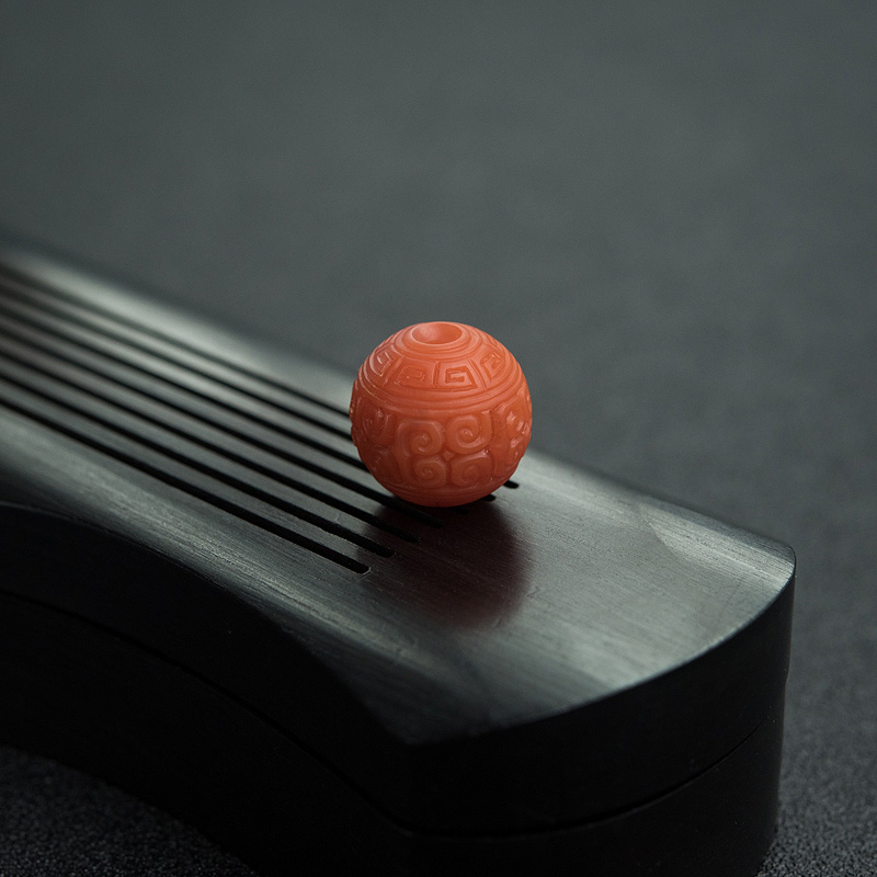 保山天然南红回纹珠-红掌柜