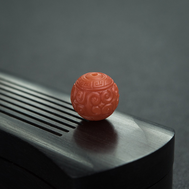 波罗的海天然南红回纹珠-红掌柜