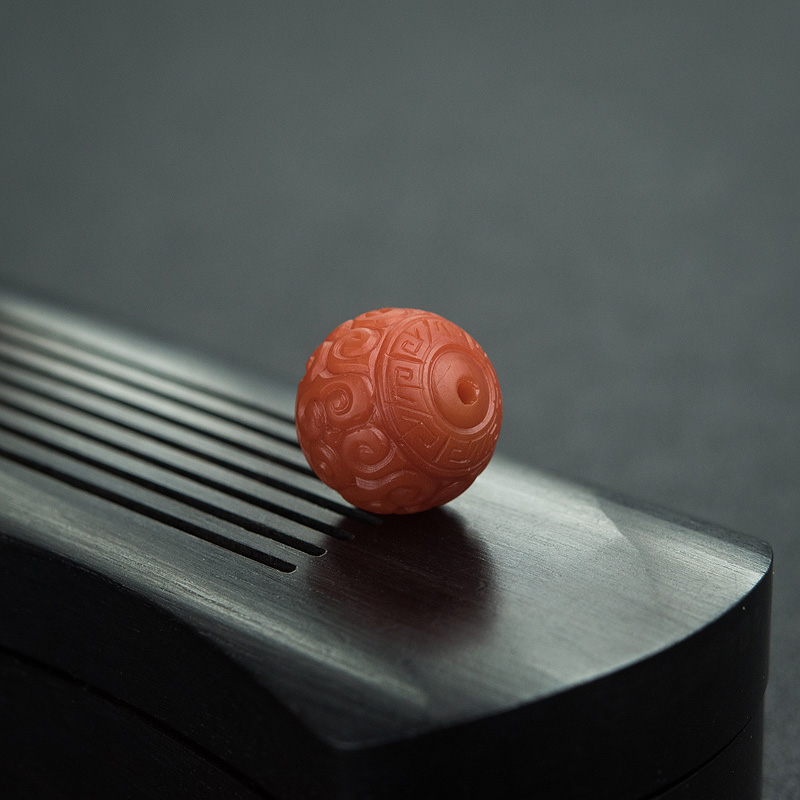 柿子红南红回纹珠-红掌柜