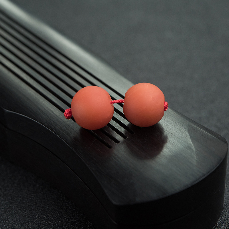 保山天然柿子红南红苹果珠-红掌柜