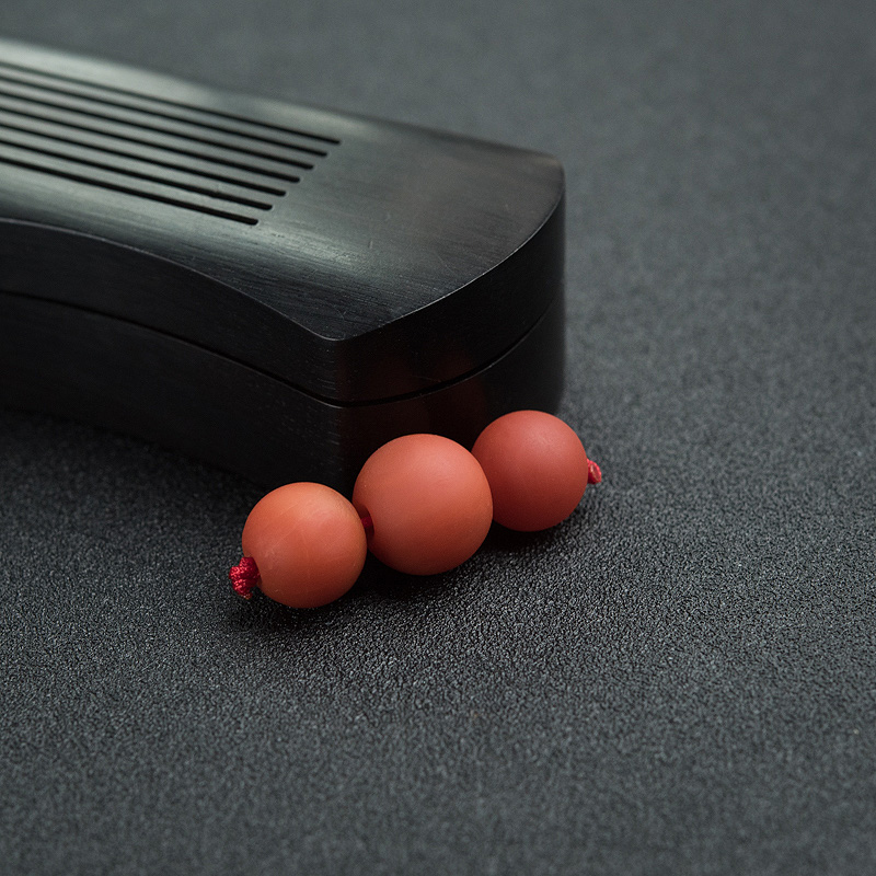 天然柿子红南红苹果珠-红掌柜