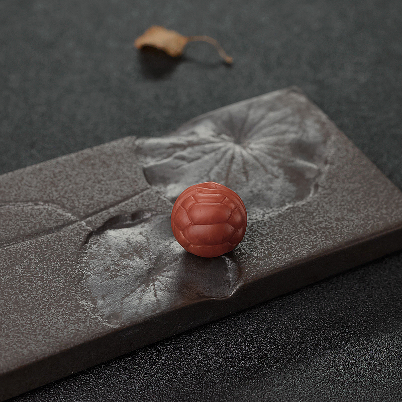 柿子红南红双面富甲珠-红掌柜