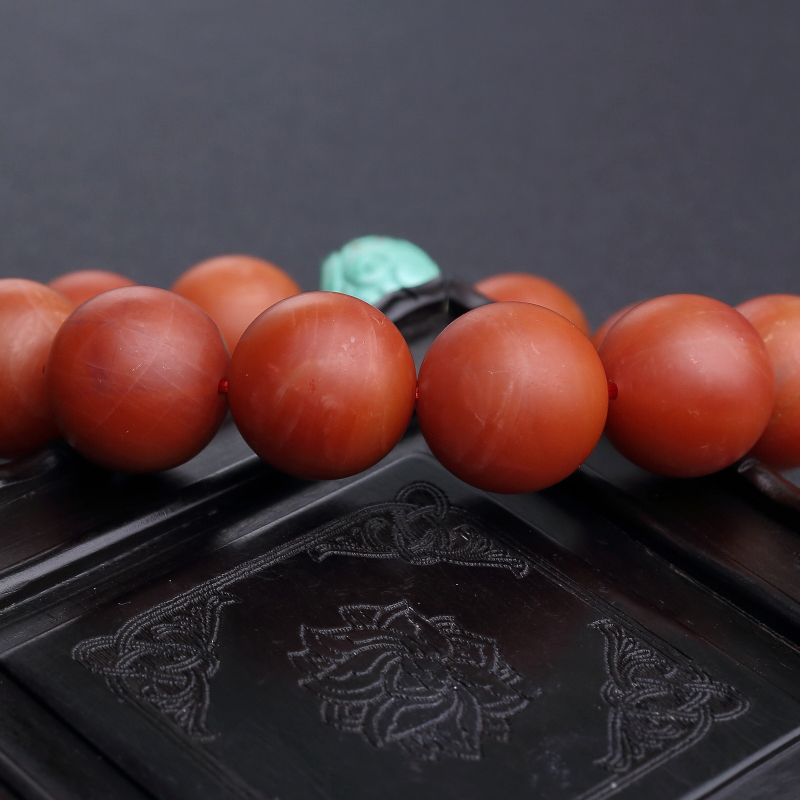 柿子红南红单圈手串-红掌柜