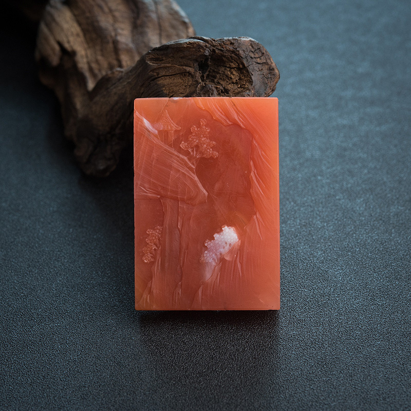 川料天然南红山水意境吊坠-红掌柜