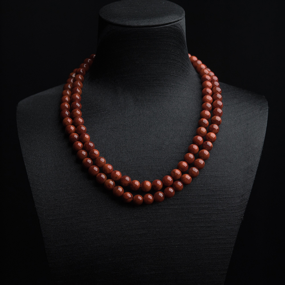 8mm火焰纹南红108佛珠-红掌柜