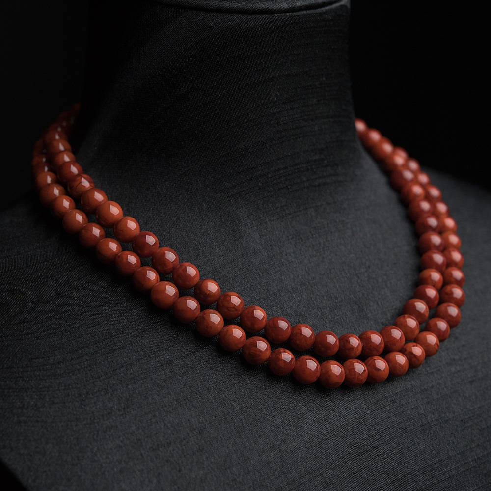 火焰纹南红108佛珠-红掌柜