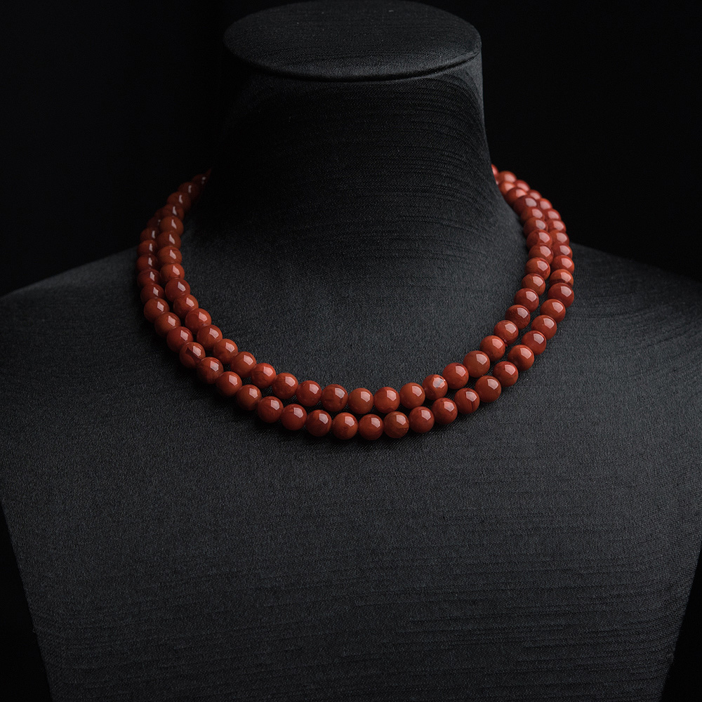 6.5mm火焰纹南红108佛珠-红掌柜