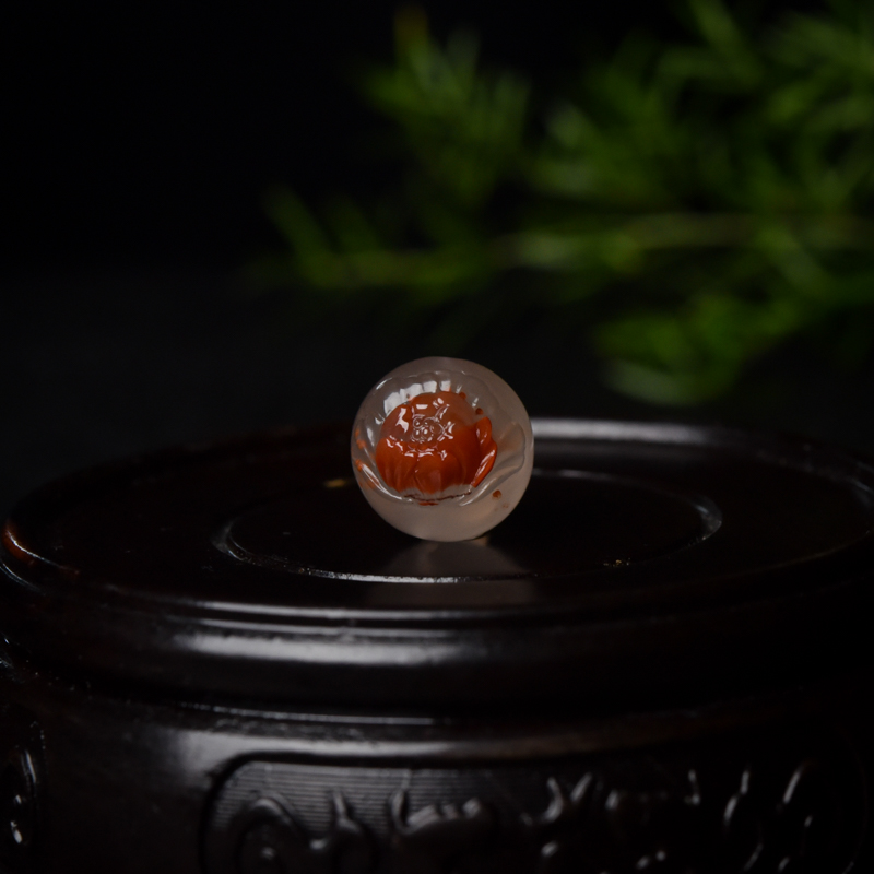 南红雕花圆珠-红掌柜