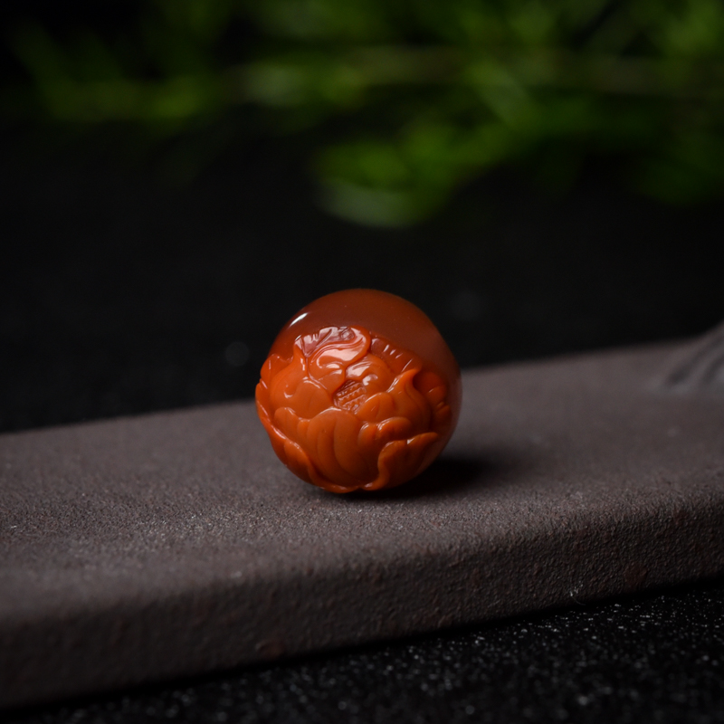 冰飘料南红圆珠套装-红掌柜