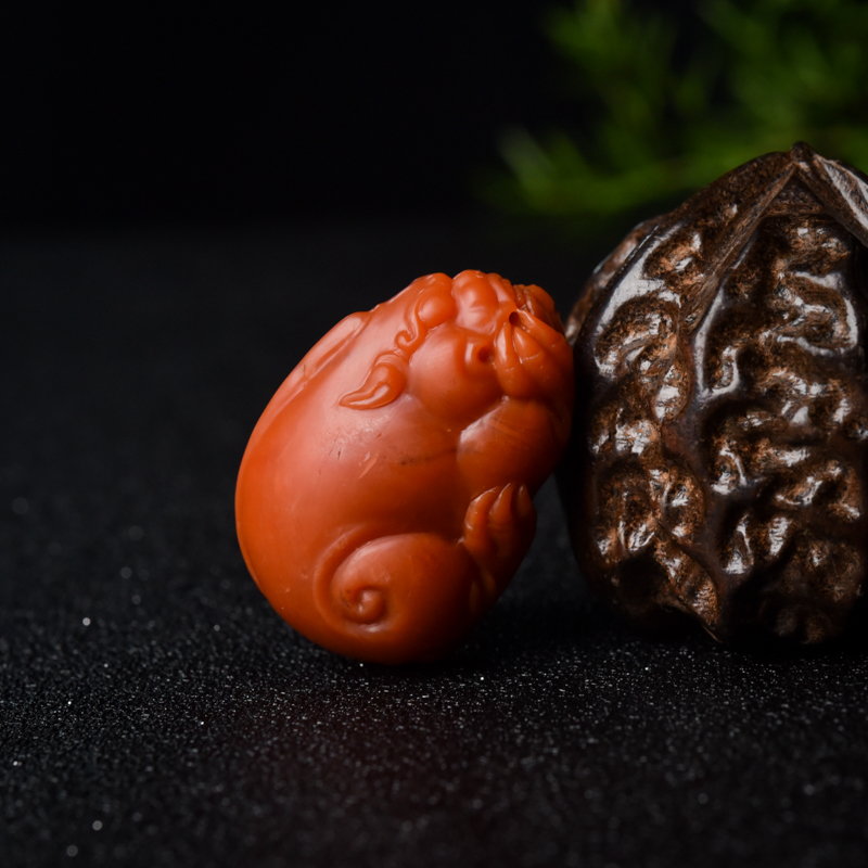 柿子红南红吊坠-红掌柜