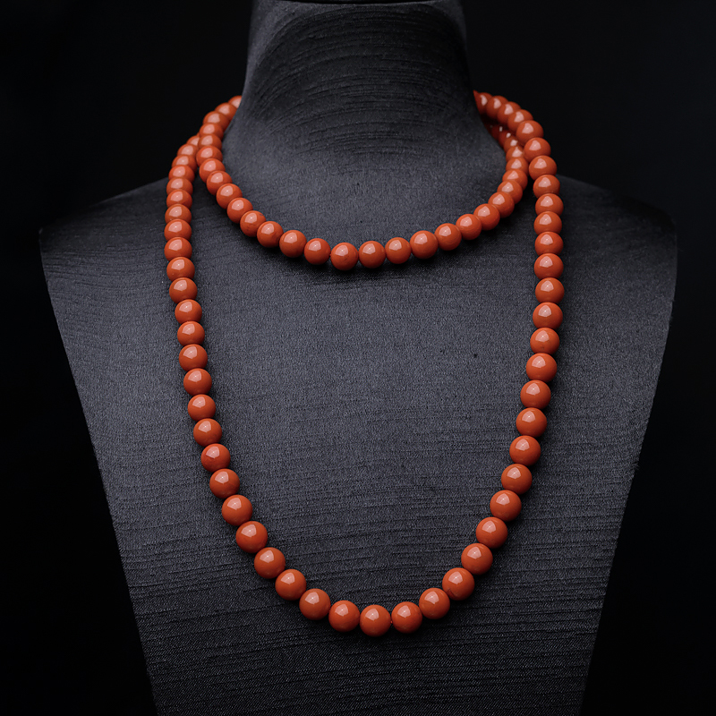 8mm柿子红南红108佛珠-红掌柜
