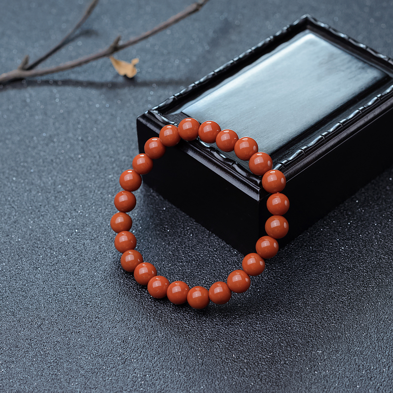 7.5mm柿子红南红手串-红掌柜