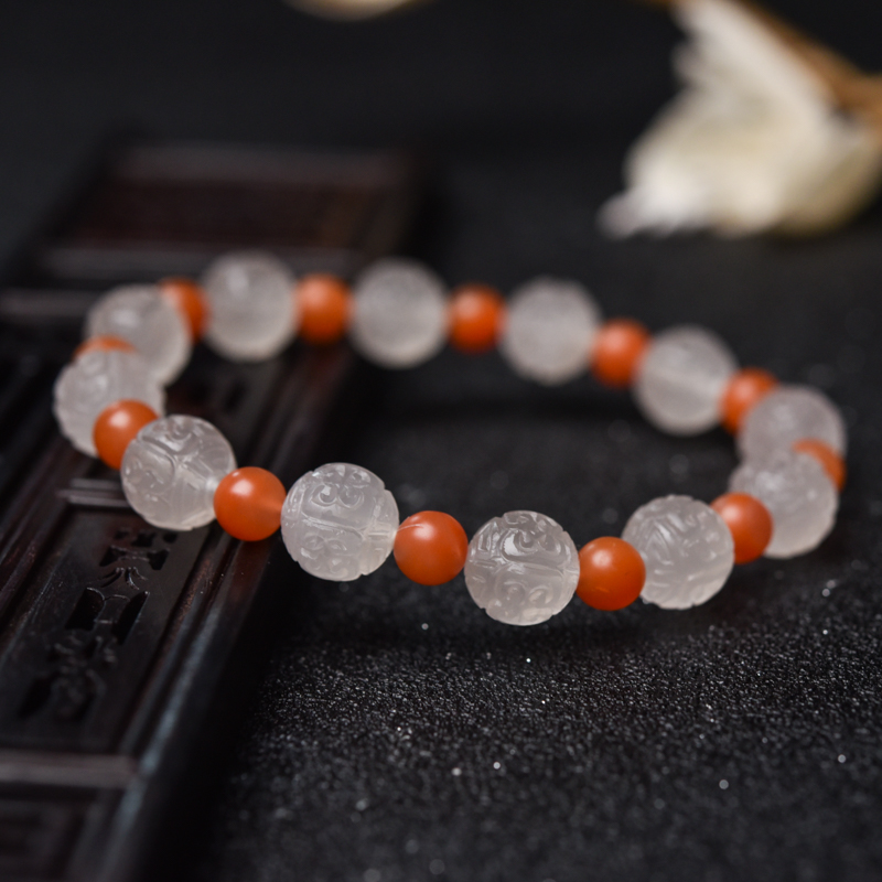 保山天然南红手串-红掌柜