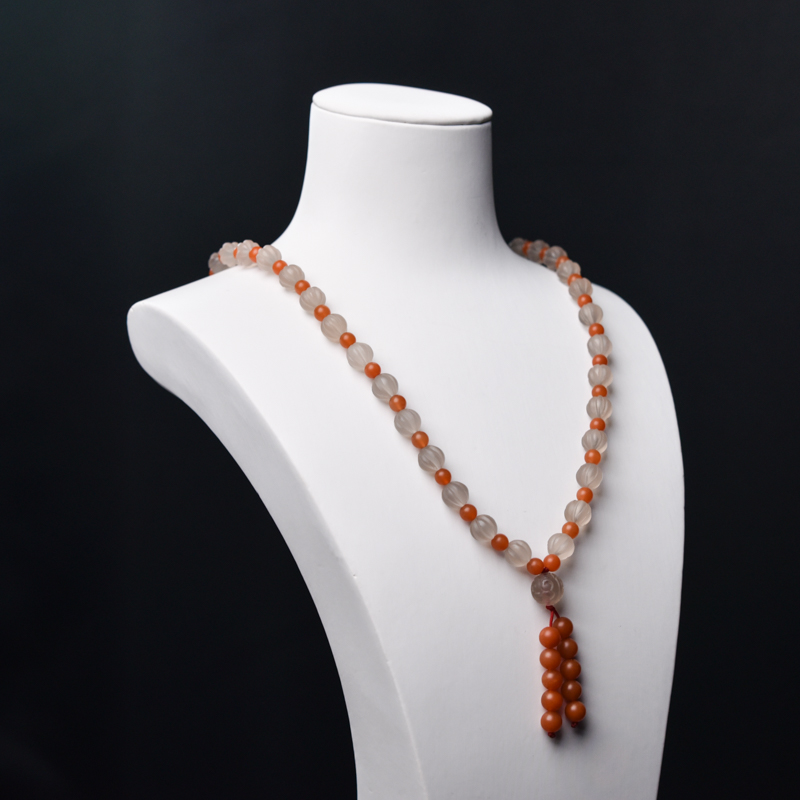 保山天然南红南瓜珠项链-红掌柜