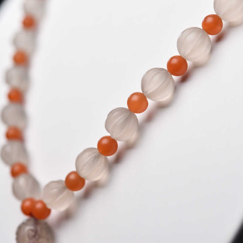 天然南红南瓜珠项链-红掌柜