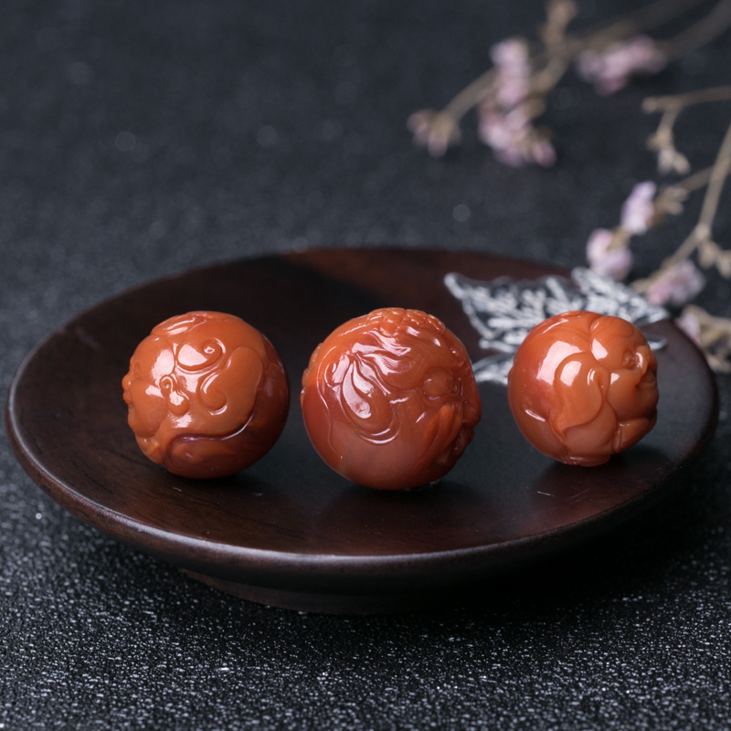 南红圆珠配件套装-红掌柜