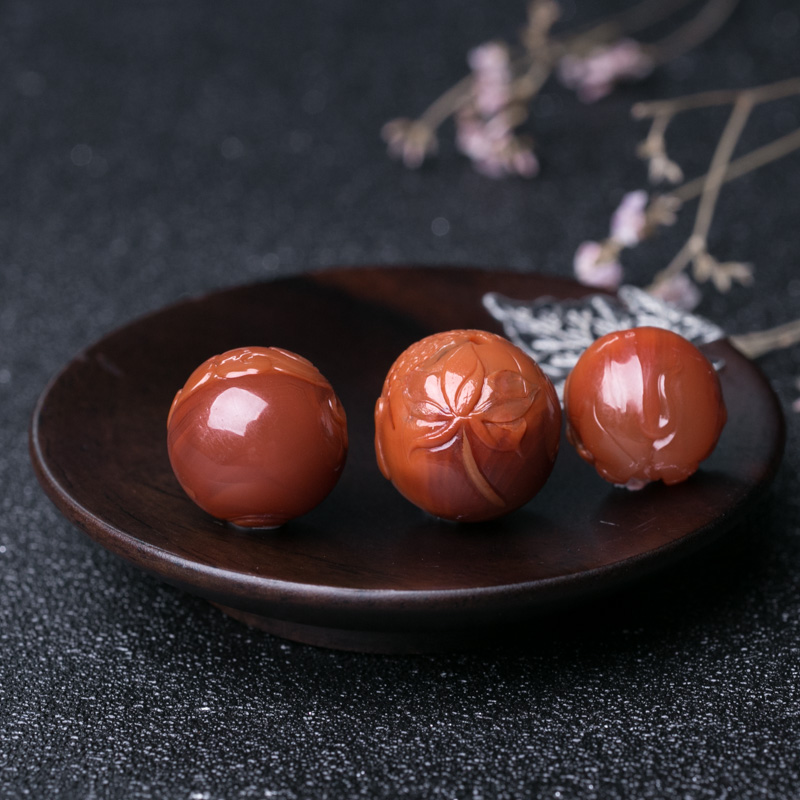 南红圆珠配件套装-红掌柜