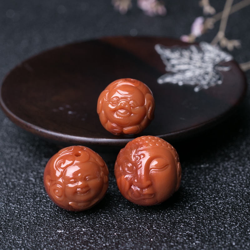 天然南红圆珠配件套装-红掌柜