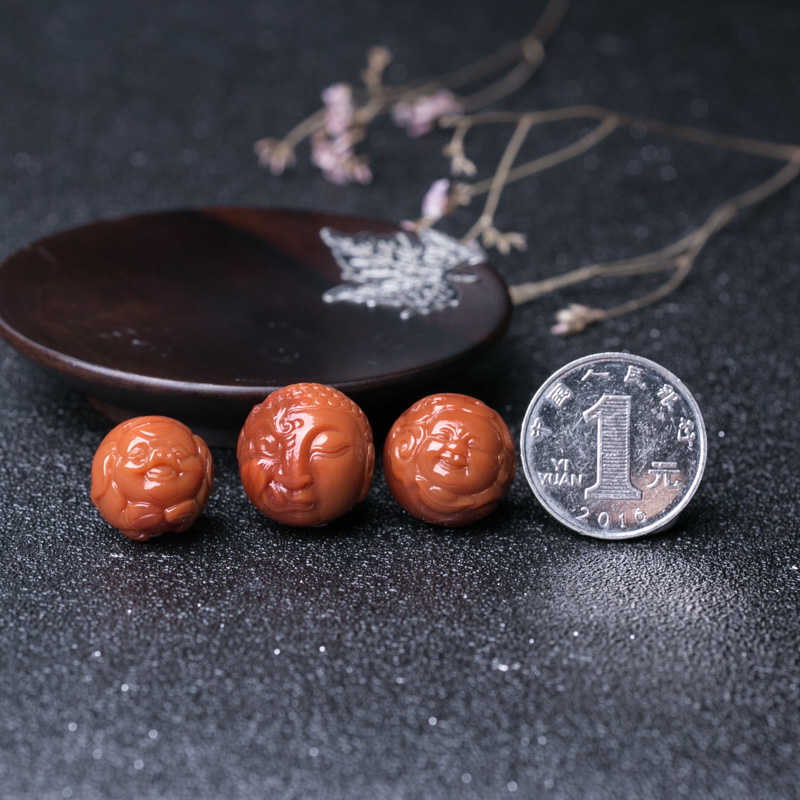 四川天然南红圆珠配件套装-红掌柜