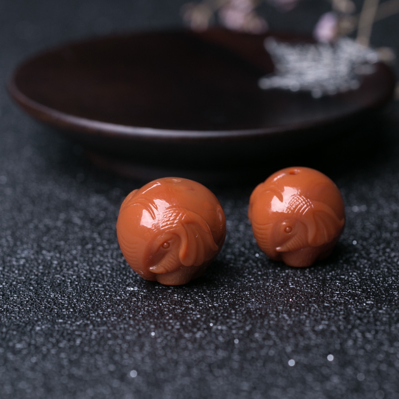 南红大象珠配件-红掌柜