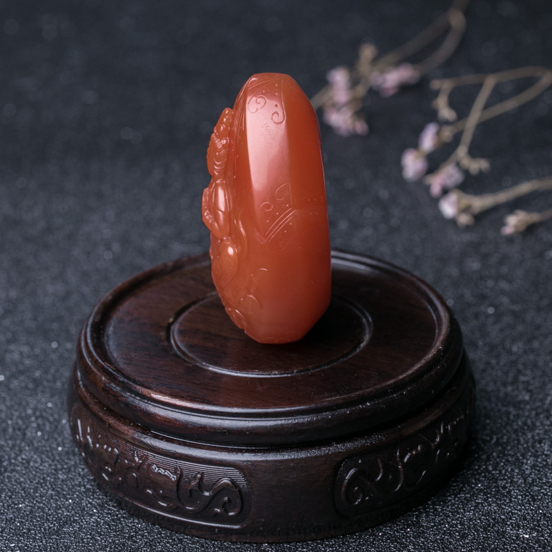 天然樱桃红南红普贤菩萨吊坠-红掌柜