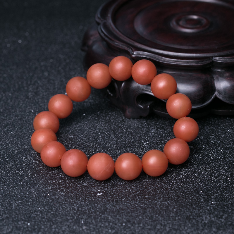 天然南红单圈手串-红掌柜