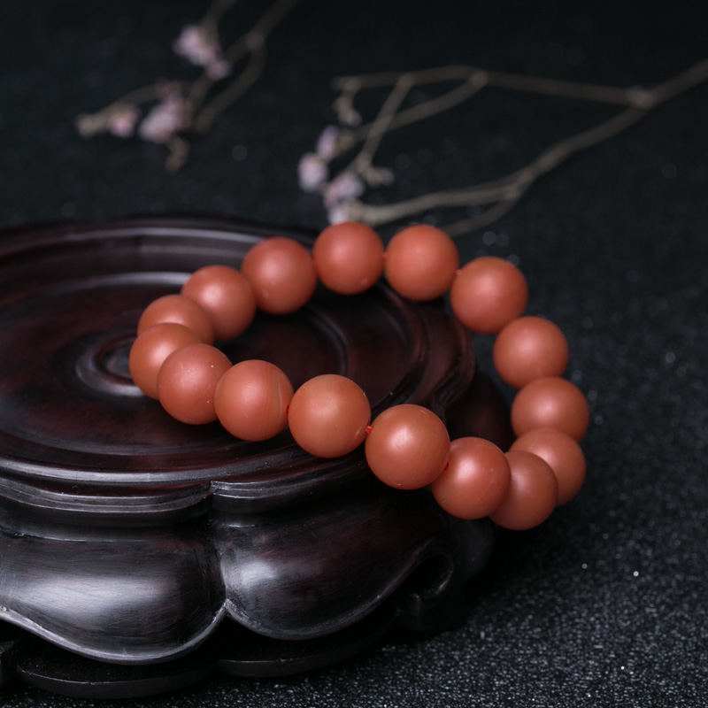 柿子红南红手串-红掌柜