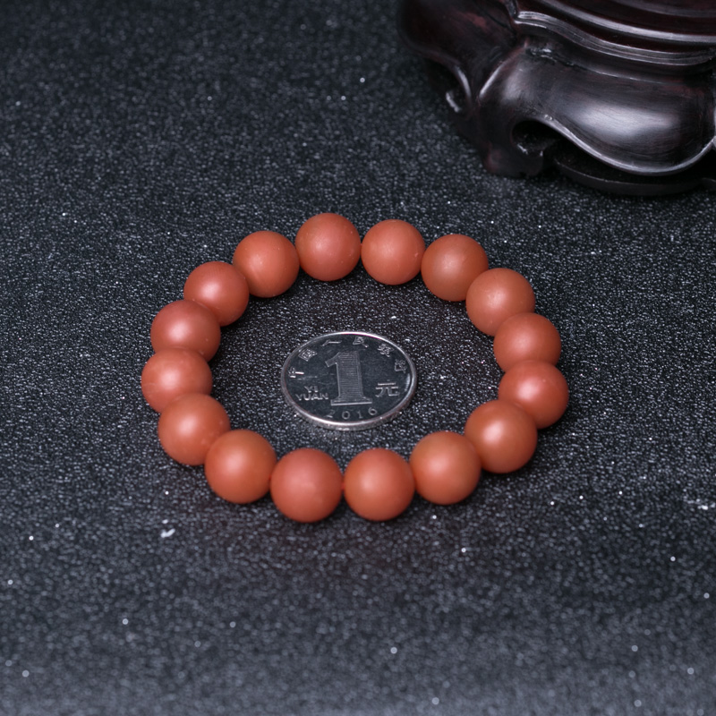 天然南红单圈手串-红掌柜