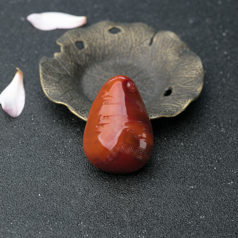 川料天然南红万佛朝宗吊坠-红掌柜