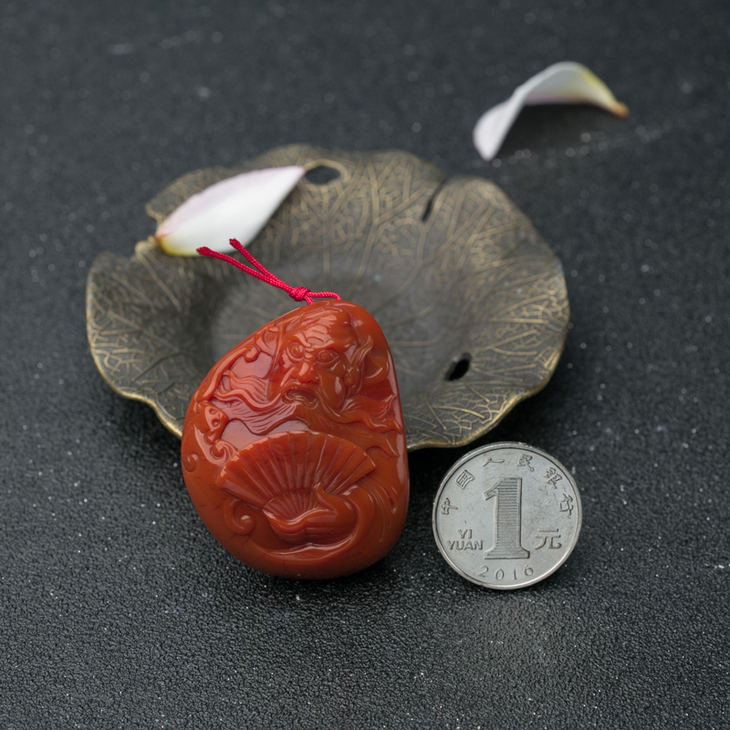 柿子红南红吊坠-红掌柜