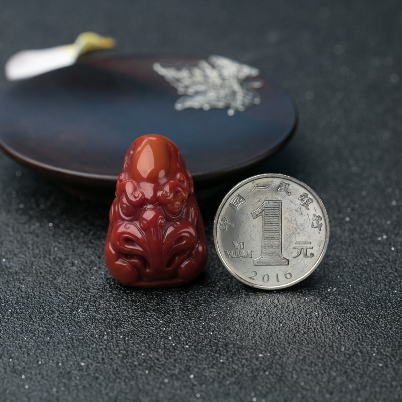 柿子红南红吊坠-红掌柜