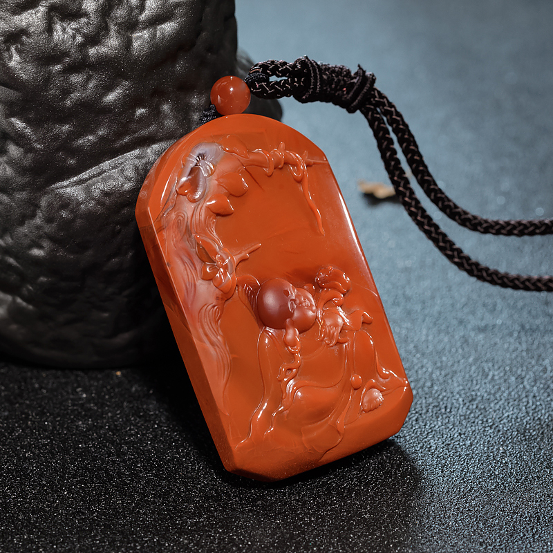 柿子红南红吊坠-红掌柜