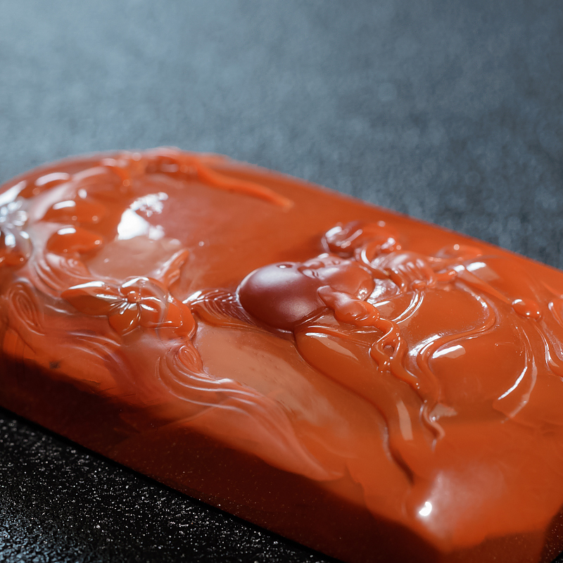 天然南红童子佛吊坠-红掌柜