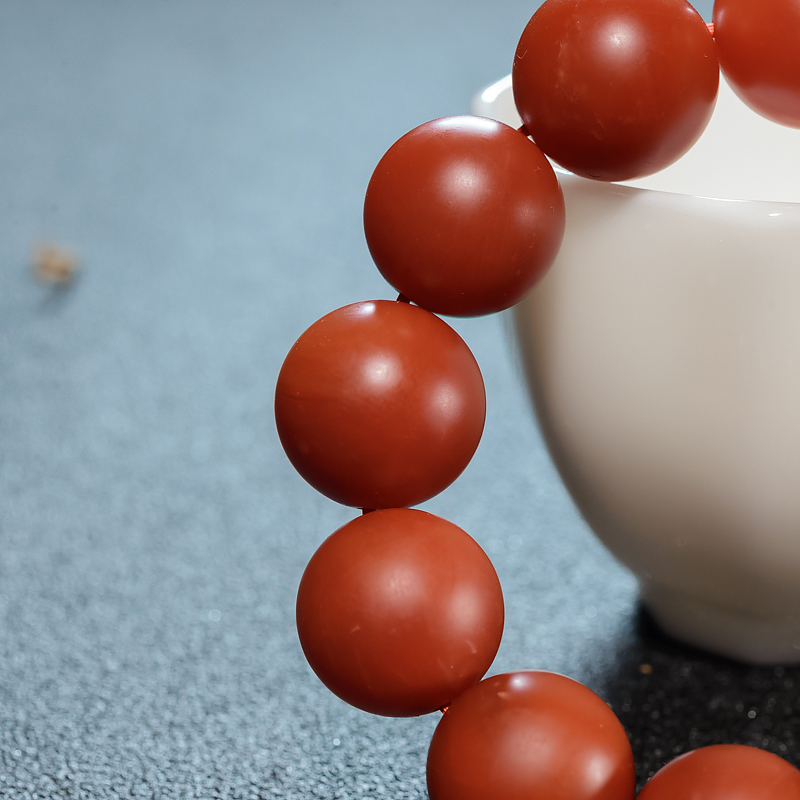 柿子红南红手串-红掌柜